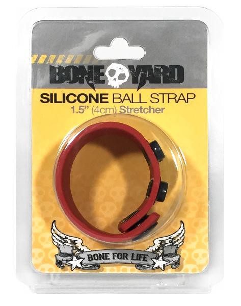 Boneyard 1.5inch Silicone Ball Strap - 3 Snap - Red