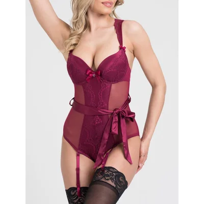 lovehoney moonlight wine crotchless plunge body large red