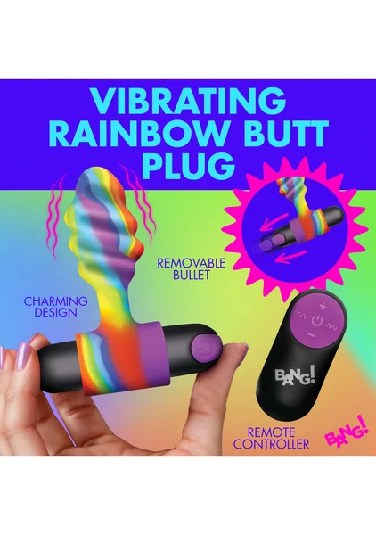Bang! Vibrating Rainbow Butt Plug — image 2 of 6