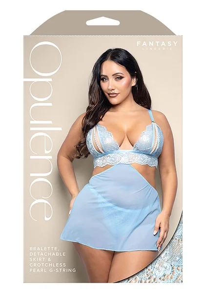 Bralette, Detachable Skirt and Crotchless Pearl G-String - Queen Size — image 5 of 5