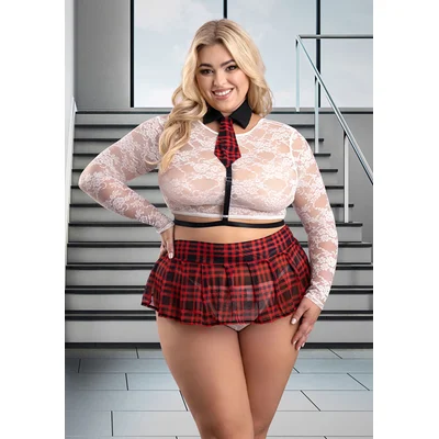 high standards 4 piece school girl costume set plus size
