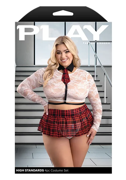 High Standards 4-Piece School Girl Costume Set - Plus Size — image 3 of 3