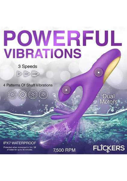 Tri-Flick Flicking Silicone Rabbit Vibrator — image 7 of 11