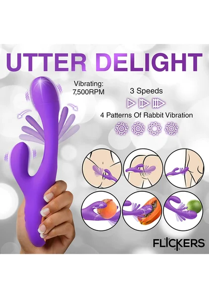 Tri-Flick Flicking Silicone Rabbit Vibrator — image 6 of 11
