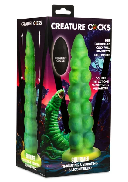 Creature Cocks - Squirmer Thrusting and Vibrating Silicone Dildo — image 7 of 8