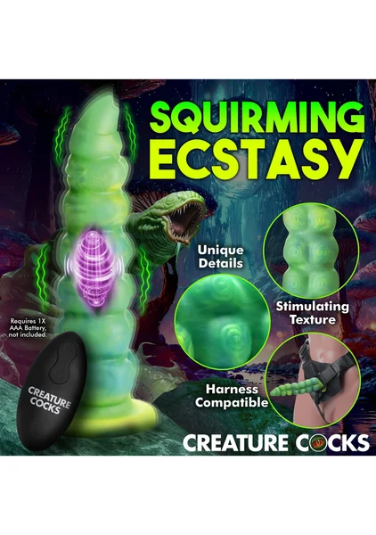Creature Cocks - Squirmer Thrusting and Vibrating Silicone Dildo — image 2 of 8