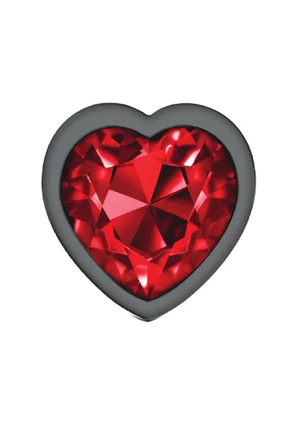 Deep Red Heart Gem Gunmetal Metal Plug — image 3 of 12