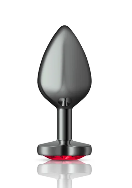 Deep Red Heart Gem Gunmetal Metal Plug — image 6 of 12
