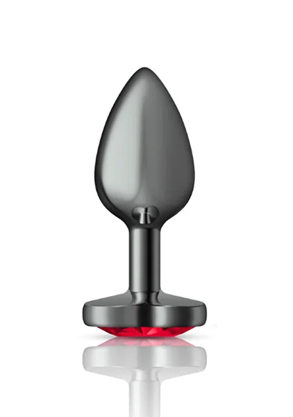 Deep Red Heart Gem Gunmetal Metal Plug — image 10 of 12