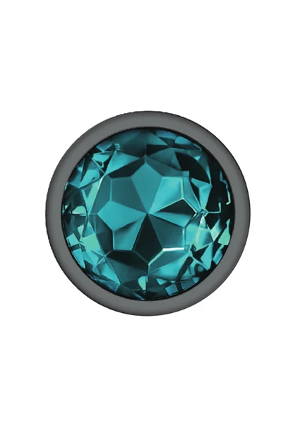 Teal Round Gem Gunmetal Metal Plug — image 3 of 9