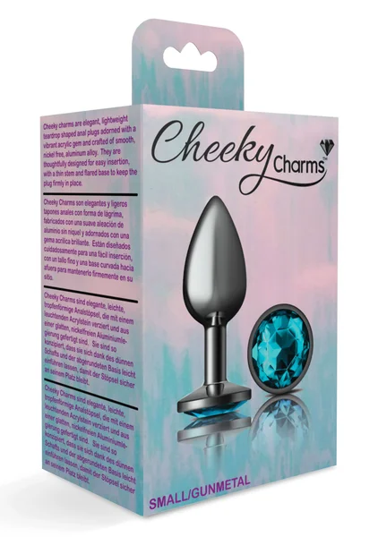 Teal Round Gem Gunmetal Metal Plug — image 8 of 9