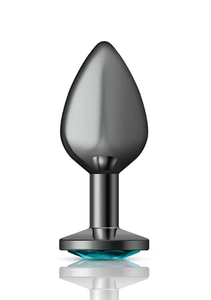 Teal Round Gem Gunmetal Metal Plug — image 2 of 9