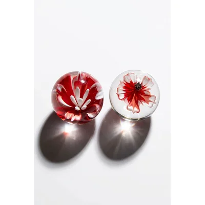 adam and eve red lily 12 glass kegel balls