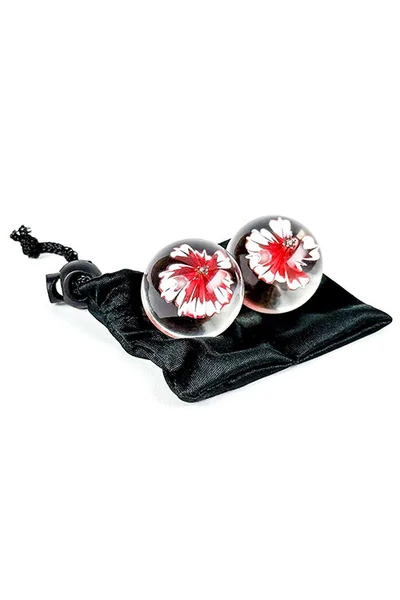 Adam and Eve Red Lily 1.2" Glass Kegel Balls — image 8 of 9