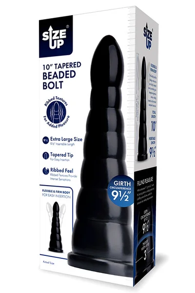 Size Up 10" Tapered Beaded Bolt Butt Plug — image 10 of 15