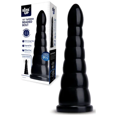 size up 10 tapered beaded bolt butt plug