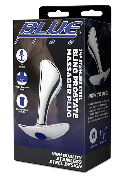 2.5" Stainless Steel Bling Prostate Massager Plug — image 4 of 4