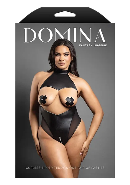 Cupless Zipper Teddy and One Pair of Pasties - Queen Size — image 3 of 3