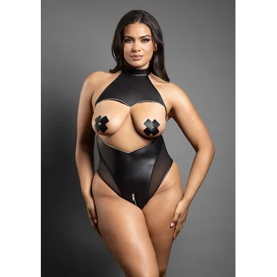 cupless zipper teddy and one pair of pasties queen size