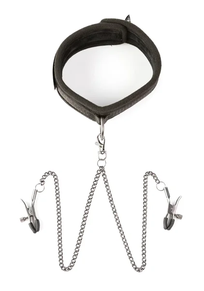 Twin Tweaks - Velvet Collar with Nipple Clamps — image 2 of 6