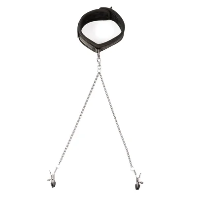 twin tweaks velvet collar with nipple clamps