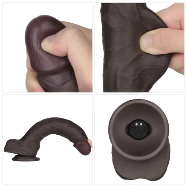 10" Vibrating Sliding Skin Pro II Silicone Dildo - Non-Vibrating Option Available — image 3 of 9