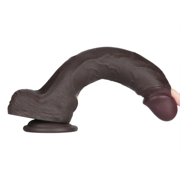 10" Vibrating Sliding Skin Pro II Silicone Dildo - Non-Vibrating Option Available — image 5 of 9