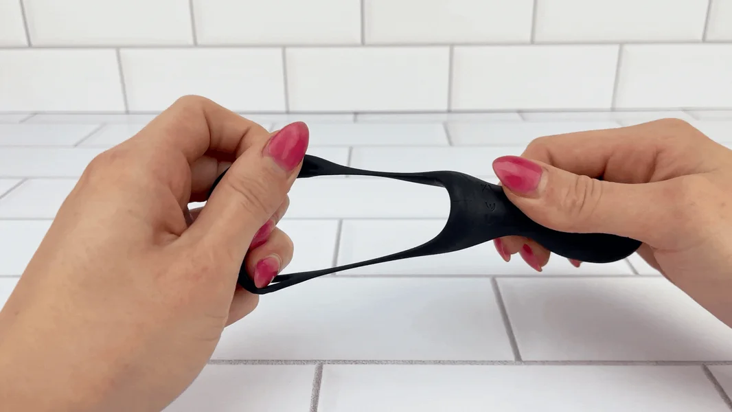 Double Cock Ring with Taint & Clit Stimulator - Strengthens Your O's! — image 6 of 13