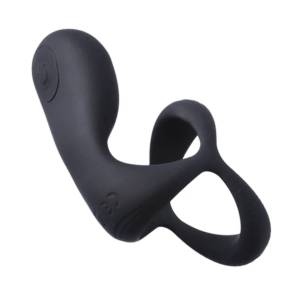 Double Cock Ring with Taint & Clit Stimulator - Strengthens Your O's! — image 7 of 13