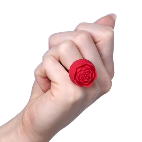 Rose Nubby Silicone Finger Ring Vibrator - Discreet Pleasure On-The-Go! — image 3 of 6