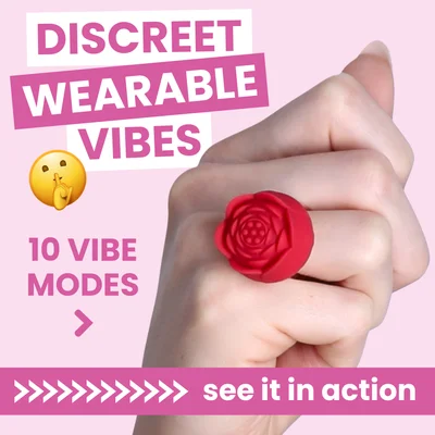 rose nubby silicone finger ring vibrator discreet pleasure on the go