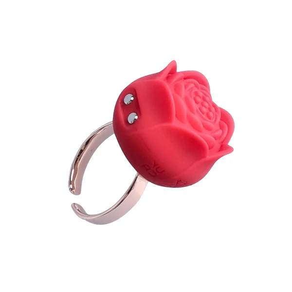 Rose Nubby Silicone Finger Ring Vibrator - Discreet Pleasure On-The-Go! — image 6 of 6