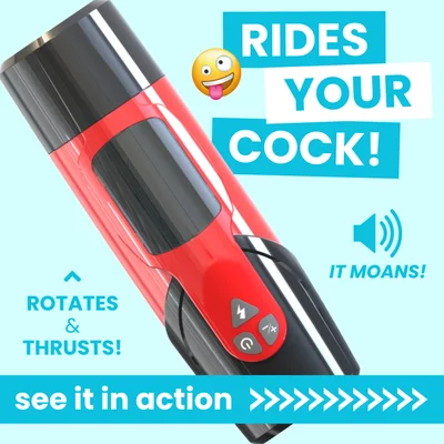 moanique telescopic moaning hands free masturbator rotates and thrusts
