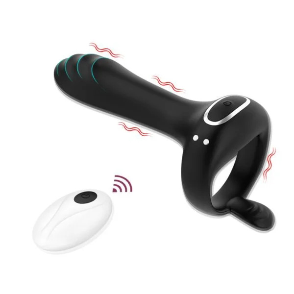 FLIRT Vibrating Silicone C-ring with G-Spot Stimulator & Ball Tickler — image 5 of 12