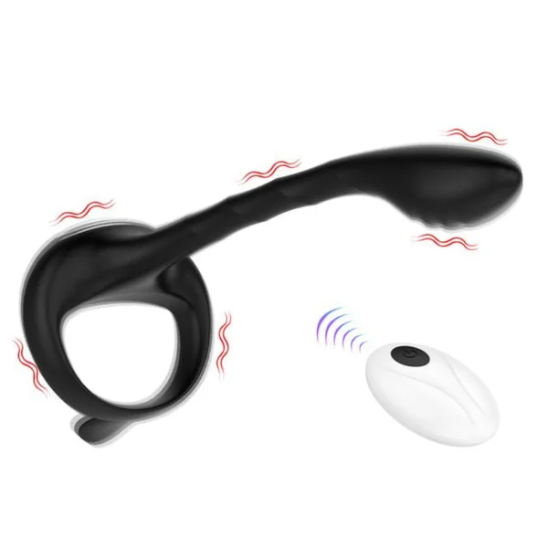 SEDUCE Vibrating Prostate Locking Cock Ring with Clit Tickler — image 2 of 14