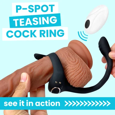 seduce vibrating prostate locking cock ring with clit tickler