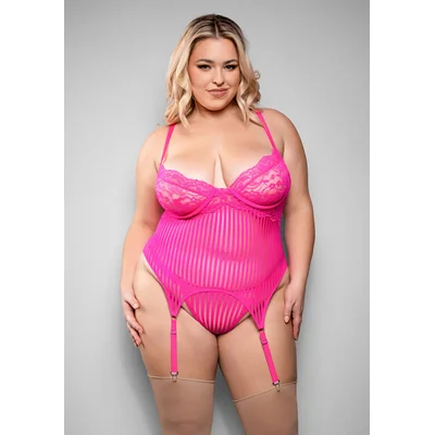 juliette gartered bustier and g string panty plus size