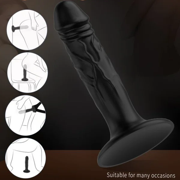 5 Inch Black Silicone Suction Cup Dildo - Great for Pegging or G-Spot Stimulation! — image 5 of 5