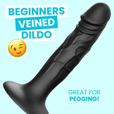 5 inch black silicone suction cup dildo great for pegging or g spot stimulation