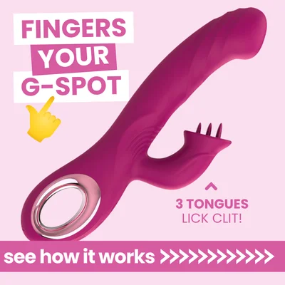 revel rabbit silicone fluttering and fingering dual action vibe fingers your g spot and tongues your clit