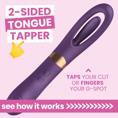 tongue tapper fingering dual ended g spot vibrator two sides for doubled pleasure