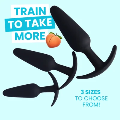 silicone anal training plug set three sizes