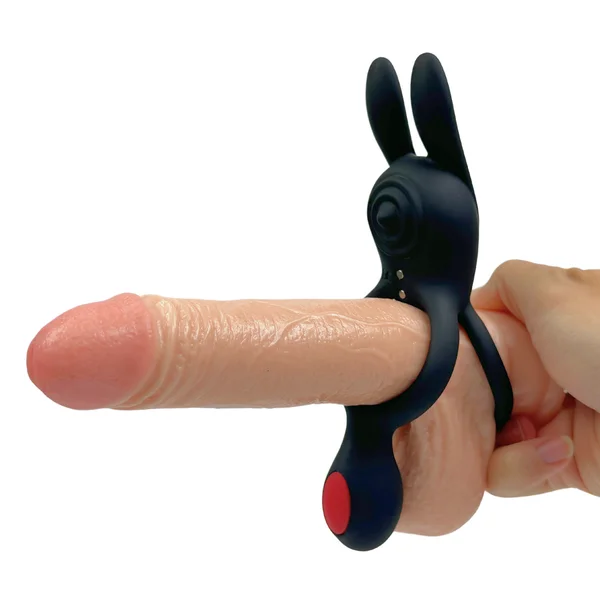 Vibrating Silicone Bunny Dual C-Ring - Penis, Clit, and Scrotum Vibes! — image 3 of 12