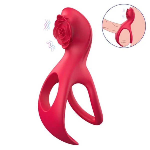 Lover's Rose Dual Cock-ring - Strong Vibrations in 2 Motors! — image 9 of 10