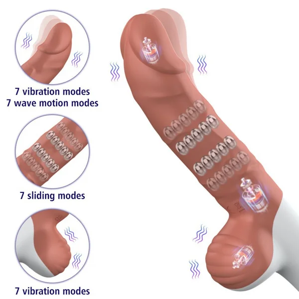 The Wave Rider Triple Action Silicone Dildo - Rolling Beads, Fingering, & Vibrating! — image 7 of 10