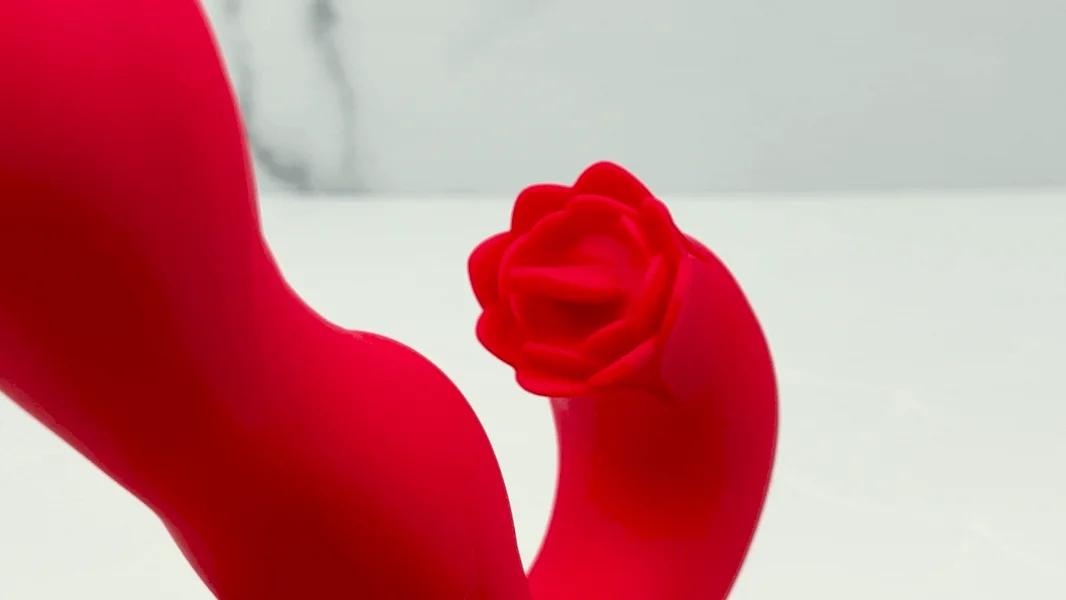 Twirling Tongue Tease - Silicone Rotating G-Spot Vibe & Clit Licking Rose — image 4 of 13