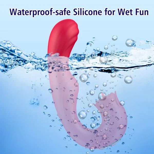 Twirling Tongue Tease - Silicone Rotating G-Spot Vibe & Clit Licking Rose — image 10 of 13
