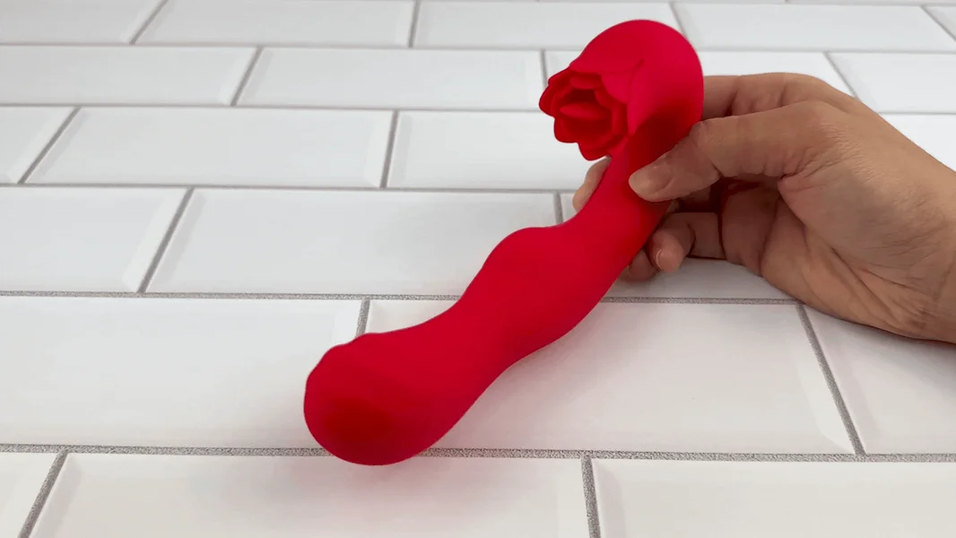 Twirling Tongue Tease - Silicone Rotating G-Spot Vibe & Clit Licking Rose — image 8 of 13
