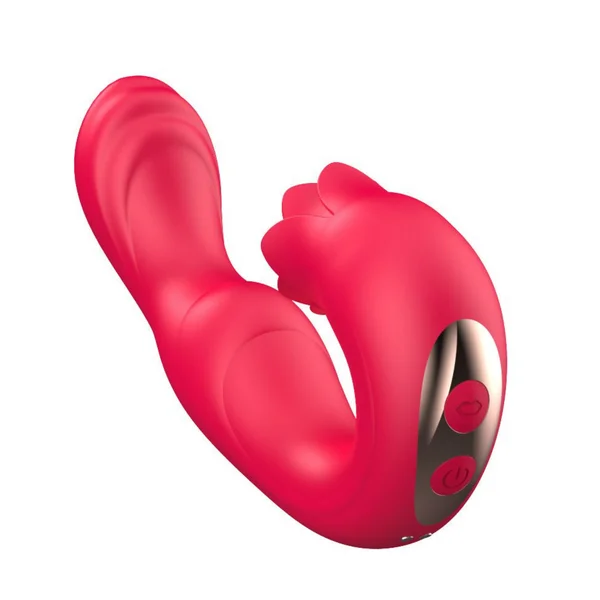 Twirling Tongue Tease - Silicone Rotating G-Spot Vibe & Clit Licking Rose — image 9 of 13
