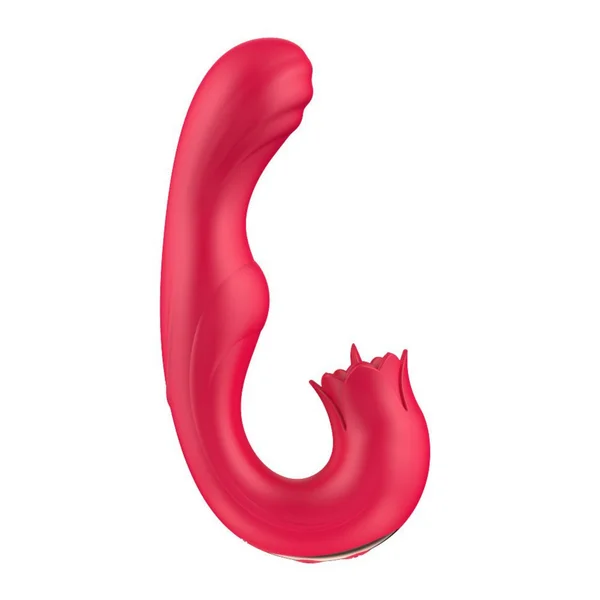 Twirling Tongue Tease - Silicone Rotating G-Spot Vibe & Clit Licking Rose — image 7 of 13